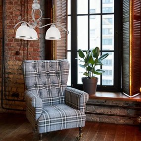 Lampadario a sospensione con catena RETRO II 3xE27/60W/230V argento