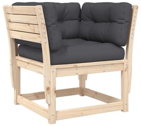 Set divani giardino 6 pz con cuscini in legno massello di pino