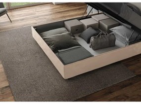 Letto contenitore da 160x200 in microfibra sabbia Mados