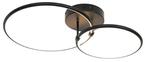 Plafoniera nera con LED dimmerabile a 3 livelli 2 luci - Joaniqa