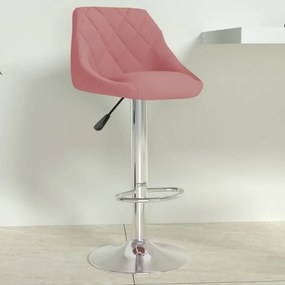 Sgabello Da Bar Rosa İn Velluto /