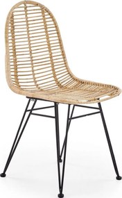 Sedia K337 in legno naturale/rattan
