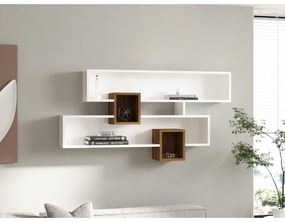 Mensola a parete KAREN 120x72,2 cm bianco/noce
