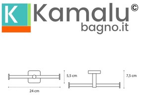 Kamalu - portarotolo con barre laterali a muro in acciaio inox finitura lucida | clode-c