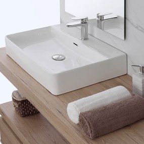 Lavabo D'Appoggio 60x42 Cm Bianco Lucido