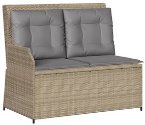 Set divani da giardino 5 pz con cuscini in polyrattan beige