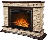 Camino Elettrico da Pavimento 88x118x30,5 cm Effetto Fiamma 1500W Stone & Lorance