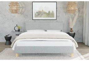 Letto matrimoniale imbottito grigio con griglia 200x200 cm Tina - Ropez