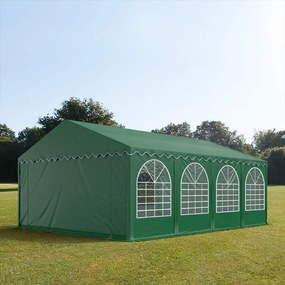 TOOLPORT 6x8 m tenda capannone, altezza 2,6m, PVC 800, telaio perimetrale, verde scuro, senza statica - (7690bl)