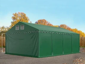 TOOLPORT 6x8 m tenda capannone, altezza 2,6m, PVC 800, telaio perimetrale, verde scuro, senza statica - (7690BL)