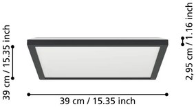 Eglo 901456 - Lampada LED dimmerabile da esterno ROVITO-R 17,6W/230V 39x39cm IP44 nero + +TC