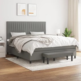 Giroletto A Molle Con Materasso Grigio Scuro 160x200 Cm Tessuto /
