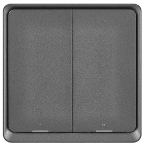 Interruttore 2 bottoni GoSmart 1xCR2430 Tuya nero