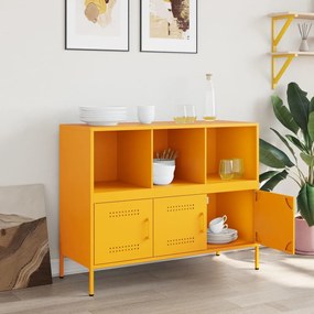 Credenza giallo senape 100,5x39x79 cm acciaio laminato a freddo