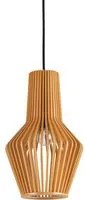 Sospensione Industrial-Minimal Citrus-1 Legno Marrone 1 Luce E27