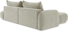 Divano angolare beige allungabile (con penisola a sinistra/con chaise lounge) Hale – Makamii