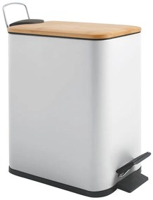 Cestino per la spazzatura bianco in acciaio con pedale 5 l Erik – Spirella