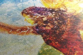 Quadro su tela – Donna dipinta in esecuzione magica