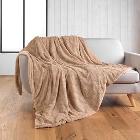 Coperta marrone chiaro in micropile 180x220 cm Foxy – douceur d'intérieur