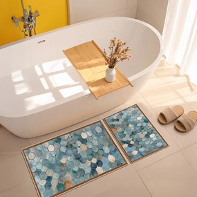 Set di tappetini per il bagno blu 2 pz 60x100 cm – Foutastic