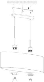Eglo 31581 - Lampadario a sospensione con filo PASTERI 2xE27/60W/230V