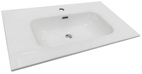 Lavabo rettangolare   L 80.5 x P 47 x H 17.5 cm in ceramica bianco