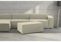 Pouf Antonella, Pouf da salotto, 100% Made in Italy, Poltroncina relax in tessuto imbottito, Cm 100x70h43, Beige