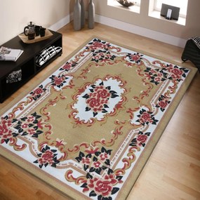 Bellissimo tappeto marrone chiaro con motivi floreali Larghezza: 120 cm | Lunghezza: 170 cm