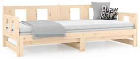Dormeuse estraibile in legno massello di pino 2x(90x190) cm