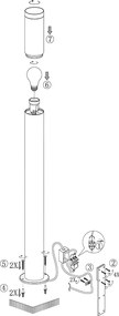 Paletto da Giardino Nero 100cm DarkLight Acciaio INOX base E27