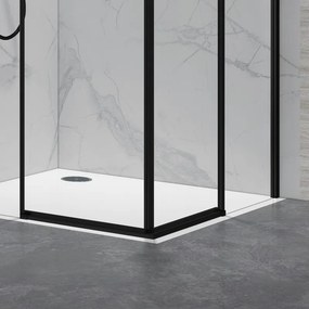 Cabina doccia 90x100cm angolare porte scorrevoli finitura nera | KLA1000N - KAMALU