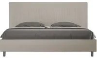 Letto matrimoniale king size con rete imbottito 180x200 similpelle tortora Goya