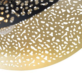 Lampada a sospensione orientale nera con oro 50 cm - Japke