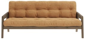 Divano letto in velluto a coste senape 204 cm Grab Carob - Karup Design