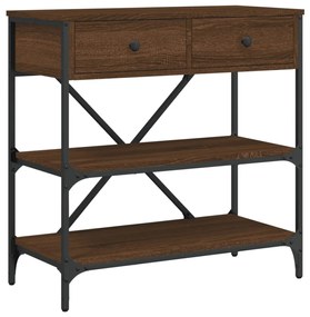 Tavolino consolle rovere marrone 75x34,5x75cm legno multistrato