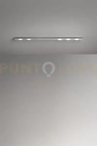 Plafoniera in metallo alluminio bottone 5 luci attacco gx53 120cm