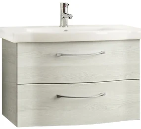 Mobile da bagno sotto lavabo PELIPAL rovere bianco L 75 x H 49 x P 42.7 cm 2 cassetti, lavabo non incluso