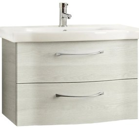 Mobile da bagno sotto lavabo rovere bianco L 75 x H 49 x P 42.7 cm 2 cassetti, lavabo non incluso