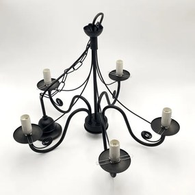 Brilagi - LED Lampadario a sospensione con catena COTTAGE 5xE14/40W/230V nero/marrone