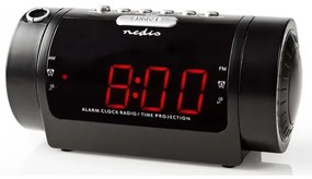 Nedis CLAR005BK - Radiosveglia con display LED e proiettore 230V