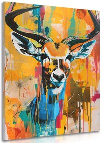 Stampa su tela – Antilope con imitazione di pittura