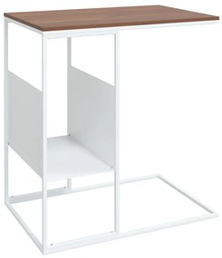 Tavolino bianco 55x36x59,5 cm legno multistrato