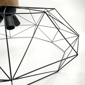 Brilagi - Plafoniera WOODY BASKET 3xE27/60W/230V Ø 80 cm rovere