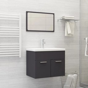 Set mobili da bagno grigio in truciolato