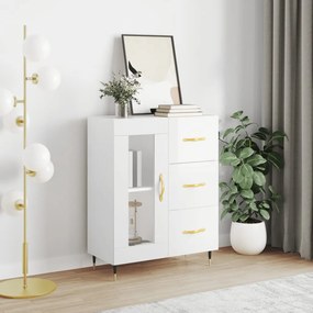 Credenza 69,5x34x90 cm in legno multistrato bianco lucido