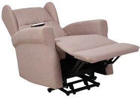 Poltrona relax recliner con alzata elettrica 2 motori AURORA in tessuto Tortora