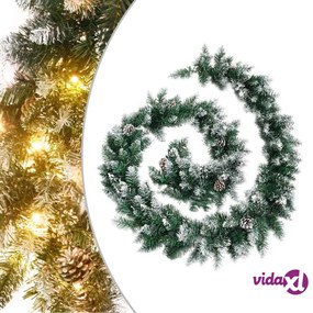 vidaXL Ghirlanda Natalizia con Luci a LED 2,7 m in PVC Verde