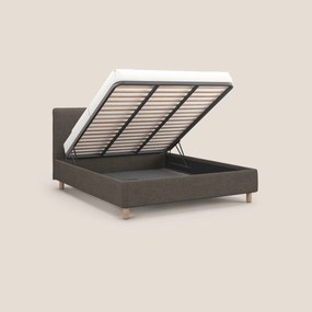 Serena letto contenitore salvaspazio scandinavo in tessuto fiammato impermeabile T03 talpa