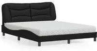 Letto con Materasso Nero 160x200 cm in Similpelle 3208731