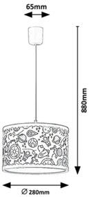 Rabalux - Lampadario a sospensione per bambini 1xE27/40W/230V blu